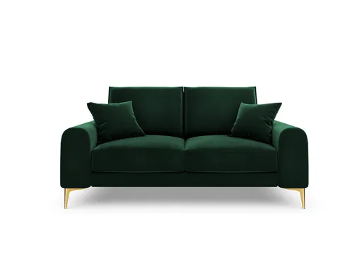 Canapea, Madara, Mazzini Sofas, 2 locuri, gold legs, 172x102x90 cm, catifea, verde bottle