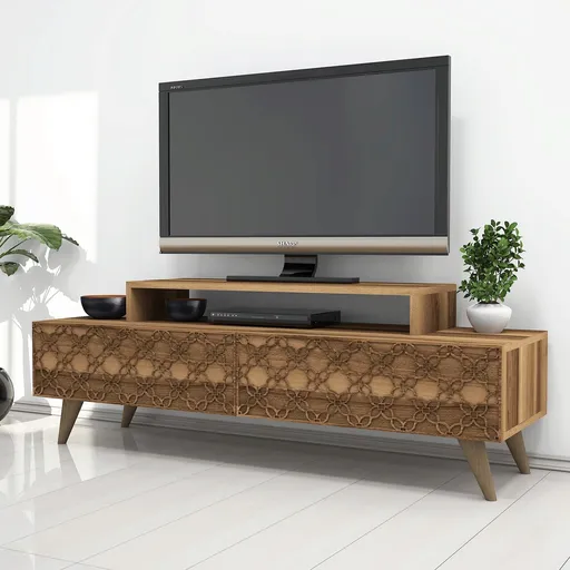 Comoda TV, Hanah Home, City, 140x48.8x41.8 cm, Maro