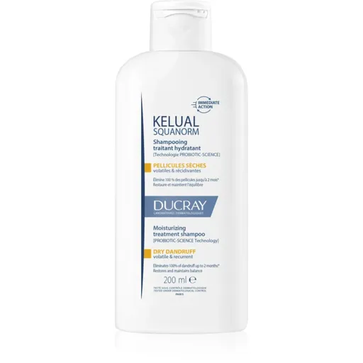 Ducray Kelual Squanorm Moisturizing Treatment Shampoo Dry Dandruff șampon pentru par uscat si cu matreata 200 ml