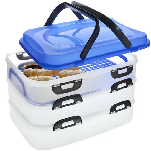 Caserole transport alimente, 3 piese, 3 etaje