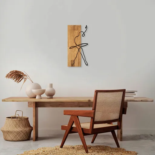 Decoratiune de perete, MA-299, Dimensiune: 30 x 58 cm, Nuc / Negru