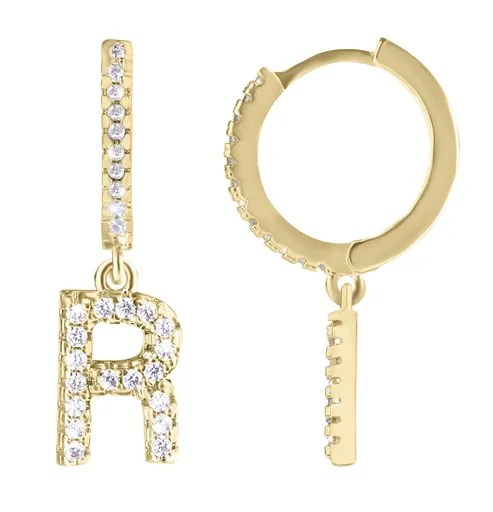 Troli Cercel singular rotund placat cu aur