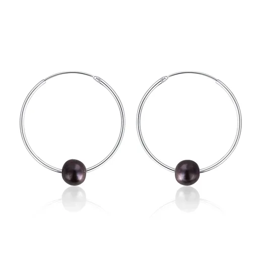 JwL Luxury Pearls Cercei lungi din argint cu perle negre adevărate JL0632