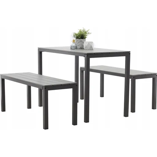 Set de mobilier de grădină Garden gri, 3 piese