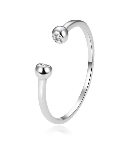 Agato Inel deschis din argint cu zircon AGT-R45W 57 mm