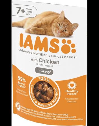 IAMS Cat Senior All Breeds Chicken In Gravy pui in sos pentru pisici seniori 85 g