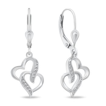 Brilio Silver Romantic cercei din argint Inimioare EA467W