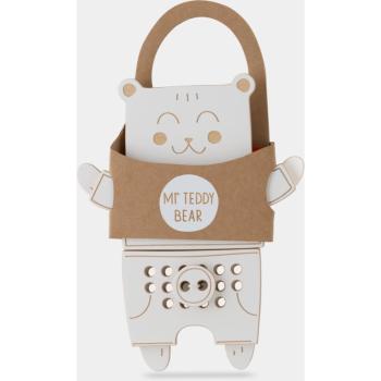 Milin Wooden Lacing Toy Mr. Teddy jucărie cu activități 22 cm x 17 cm x 0,7 cm 1 buc