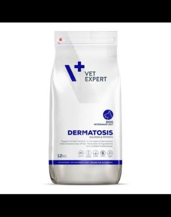 VET EXPERT Veterinary Diet Dog Dermatosis Salmon&amp;Potato 12 kg hrana veterinara uscata pentru caini