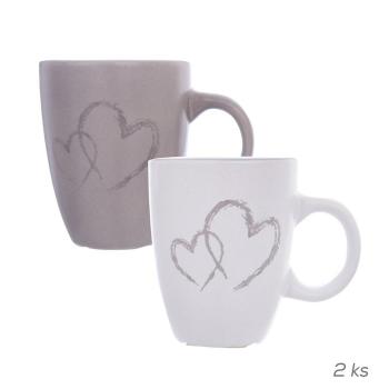 Set de 2 căni ceramice Orion DOUBLE LOVE,140 ml