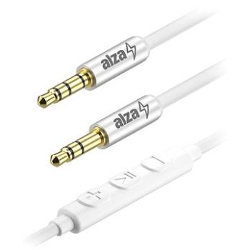 AlzaPower Alucore Audio 3,5 mm Jack 4P-TRRS (M) to 3,5 mm Jack (M) 1,5 m strieborný (APW-CBA4JM015S)