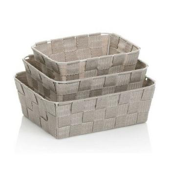 Set de coșuri de depozitare Kela din 3 pieseAlvaro, gri
