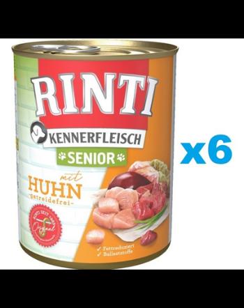 RINTI Kennerfleish Senior Chicken 6x400 g cu pui, hrana caine senior