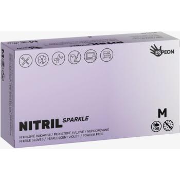 Espeon Nitril Sparkle Pearlescent Violet mănuși din nitril, fără pudră mărime M 2x50 buc