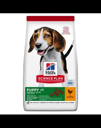 HILL'S Science Plan Canine Puppy Medium Chicken 18 kg Hrana uscata catei de talie medie, cu pui