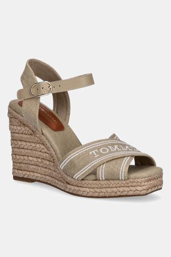 Sandále Tommy Hilfiger TOMMY HILFIGER ESPAD HIGH WEDGE béžová farba, FW0FW08668