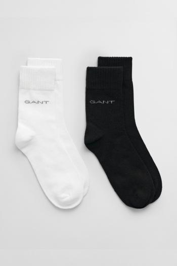 PONOŽKY GANT SOCKS 2-PACK BLACK / WHITE