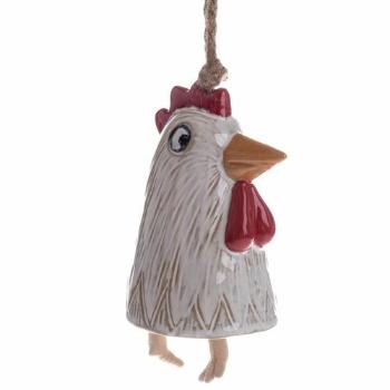 Decorațiune suspendată din ceramică Clopotul cocoș , 8,2 x 6,6 x 11,5 cm