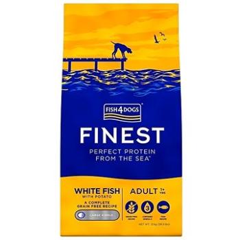 FISH4DOGS Granule veľké pre dospelých psov Finest biela ryba so zemiakmi 12 kg, 1+ (5056008807863)
