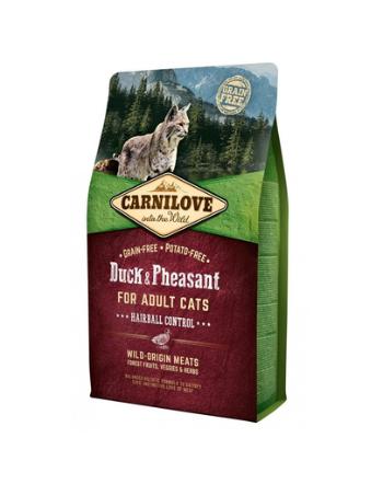 CARNILOVE Adult Hairball control hrana uscata pisici, cu rata si fazan 6 kg