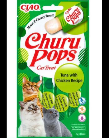 INABA Churu Pops Tuna &amp; Chicken 4x15g snack lichid pentru pisici cu ton si pui