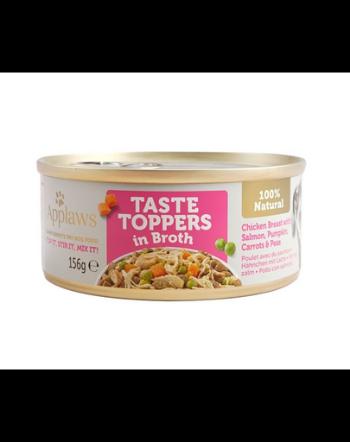 APPLAWS Taste Toppers Conserva caine adult, cu piept de pui, somon, dovleac in sos 156 g