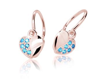 Cutie Jewellery Cercei pentru copii din aur roz C2160-10-X-4 albastră deschisă