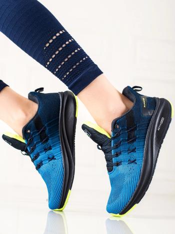 Adidași albaștri trendy pentru femei fără toc