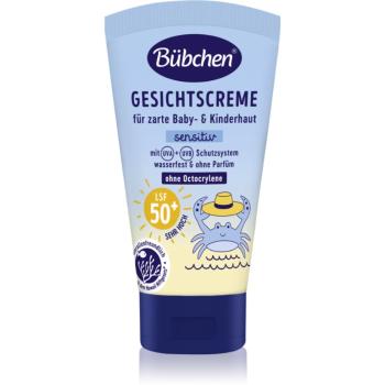 Bübchen Sensitive Sun Protection Face Cream SPF 50+ cremă protectoare pentru față, pentru copii SPF 50+ 6 m+ 50 ml