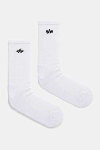 Bavlnené ponožky Alpha Industries Basic Socks 3 Pack 3-pak biela farba, 156986