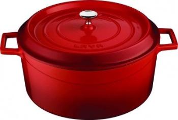Lava Oală din fontă rotundă 28 cm, roșu, diam. 28 cm