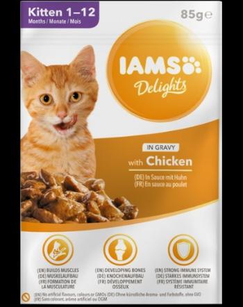 IAMS Cat Kitten All Breeds Chicken In Gravy Pouch 85 g hrana umeda pisica in sos