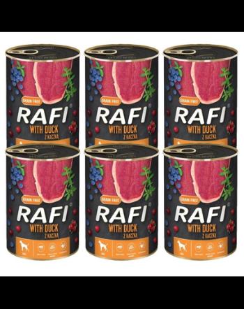 DOLINA NOTECI RAFI Duck conserva hrana umeda caine 6x400 g cu rata