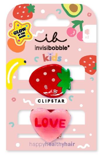 Invisibobble Cleme de păr Clipstar Glow Frutti Strawberry 2 buc