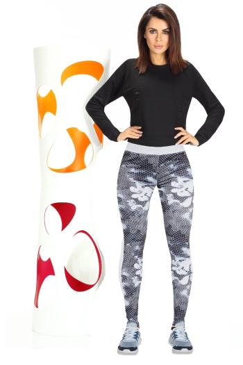 Jambiere sport pentru femei Code white-grey