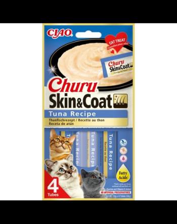 INABA Churu Skin&amp;Coat 4x14g cu ton gustare cremoasa pisici