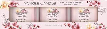 Gyertya YANKEE CANDLE Pink Cherry & Vanilla Set Sampler 3× 37 g