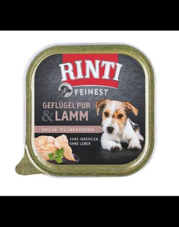 RINTI Feinest Poultry Pure&amp;Lamb tavita hrana caini pasare si miel 150 g