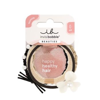 Invisibobble Elastic pentru păr Beauties Flower Pearl, 4 bucăți