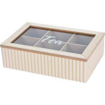 Cutie pentru pliculețe de ceai Stripes bej, 24 x 7 x 16 cm, bej