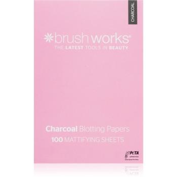 Brushworks Charcoal Blotting Papers foițe cu efect matifiant 100 buc