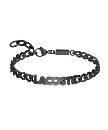 Lacoste Brățară neagră din oțel pentru bărbați Script 2040478