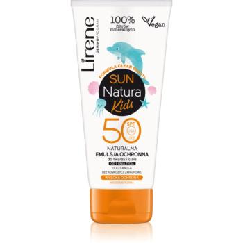 Lirene Sun Natural Kids Protective Emulsion For Face And Body Spf 50 gyermek védőkrém SPF 50 100 ml