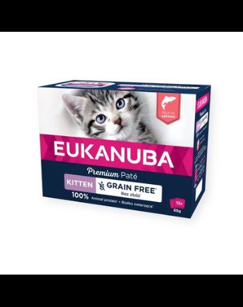 EUKANUBA Grain Free Kitten Pateu pentru pisoi Somon 12 x 85 g