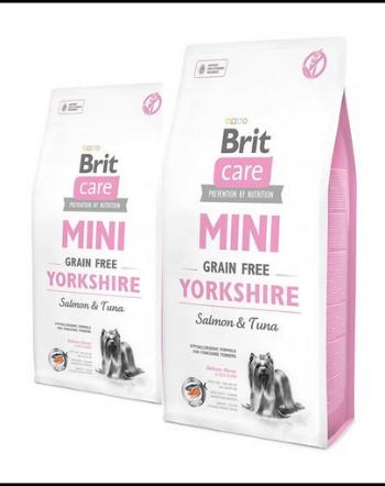 BRIT Care Grain Free Mini Yorkshire hrana uscata caini adulti talie mica, somon si ton 14 kg (2 x 7 kg)