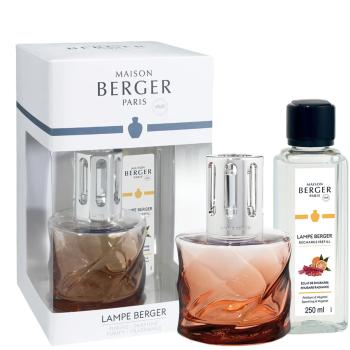 Maison Berger Paris Set cadou lampă catalitică Spirale de culoare ambră + rezervă Rhubarb Radiance 250 ml