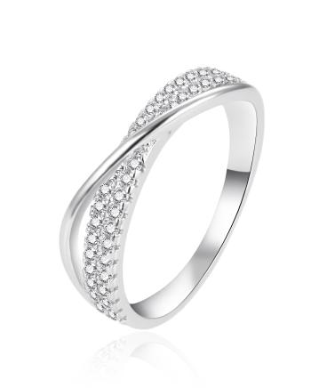 Agato Inel elegant din argint cu zircon AGT-R19W 52 mm
