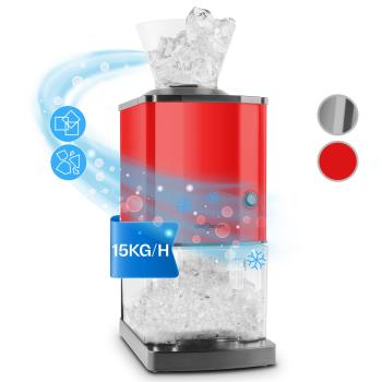 OneConcept Icebreaker Ice Crusher 15 kg / h de 3.5 litri din oțel inoxidabil găleată de gheață roșie