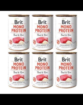 BRIT Mono Protein Beef &amp; Rice 6x400 g vita si orez, hrana caini monoproteina