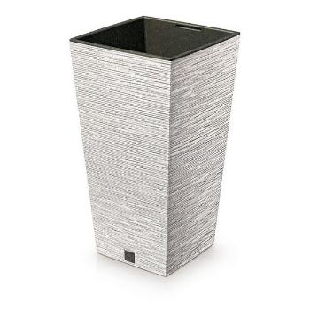 Ghiveci de flori FURU SQUARE ECO WOOD cu inserție24 c m, alb ECO, alb, S